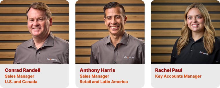 Conrad Randell, Anthony Harris and Rachel Paul have all recently joined the Flexeserve Inc. team to drive growth across the Americas