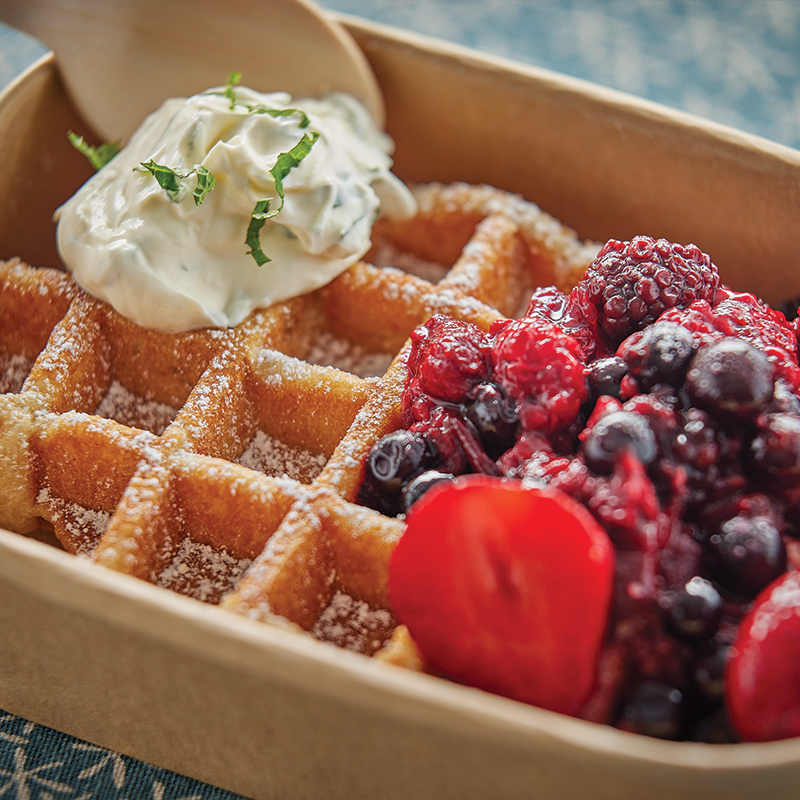 Waffles and fruit